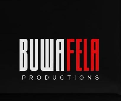Buwa Fela Productions — original white and red logo on black
